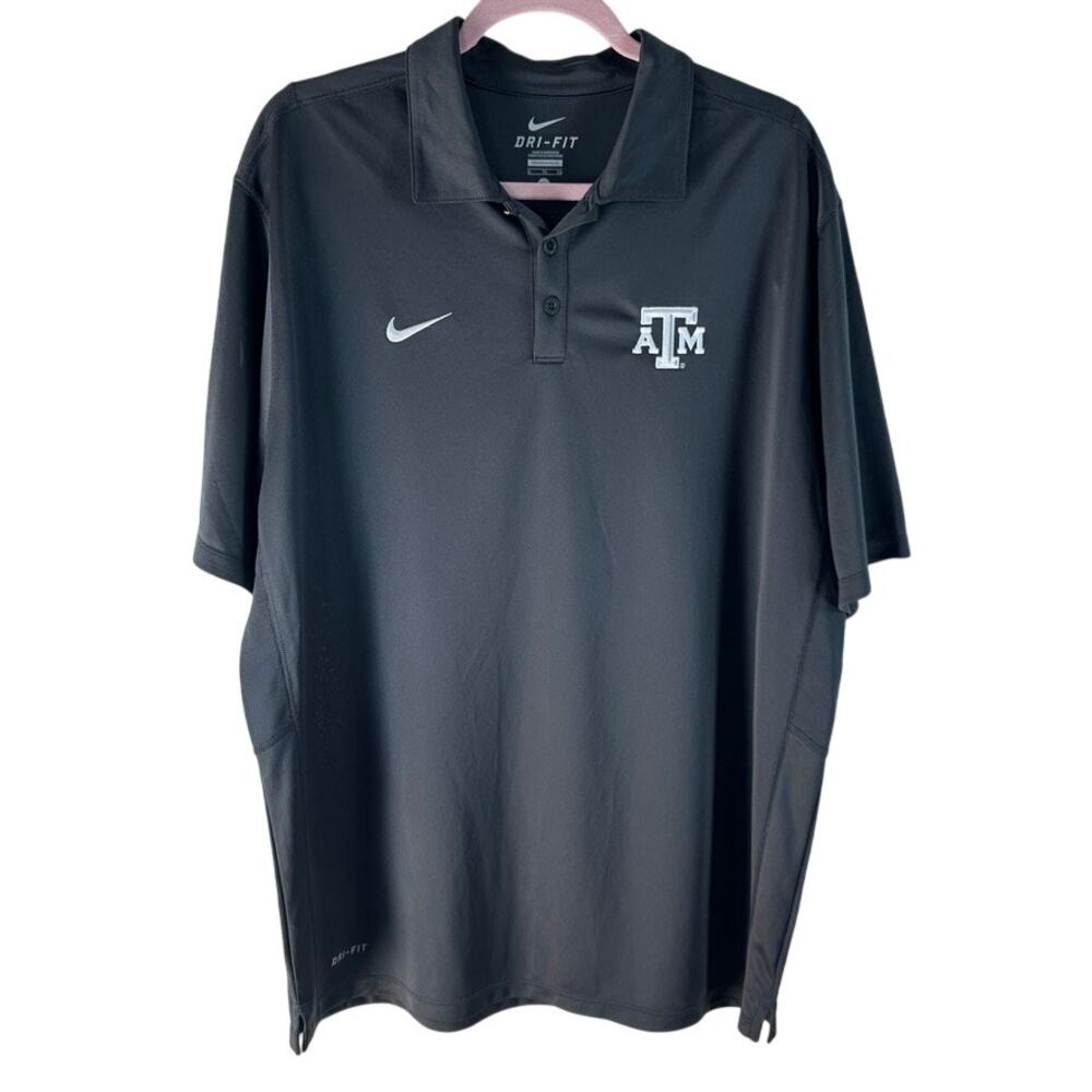 Men’s Nike Dri-Fit Texas A&M Polo Shirt XL Gray TAMU Aggies Reckoning